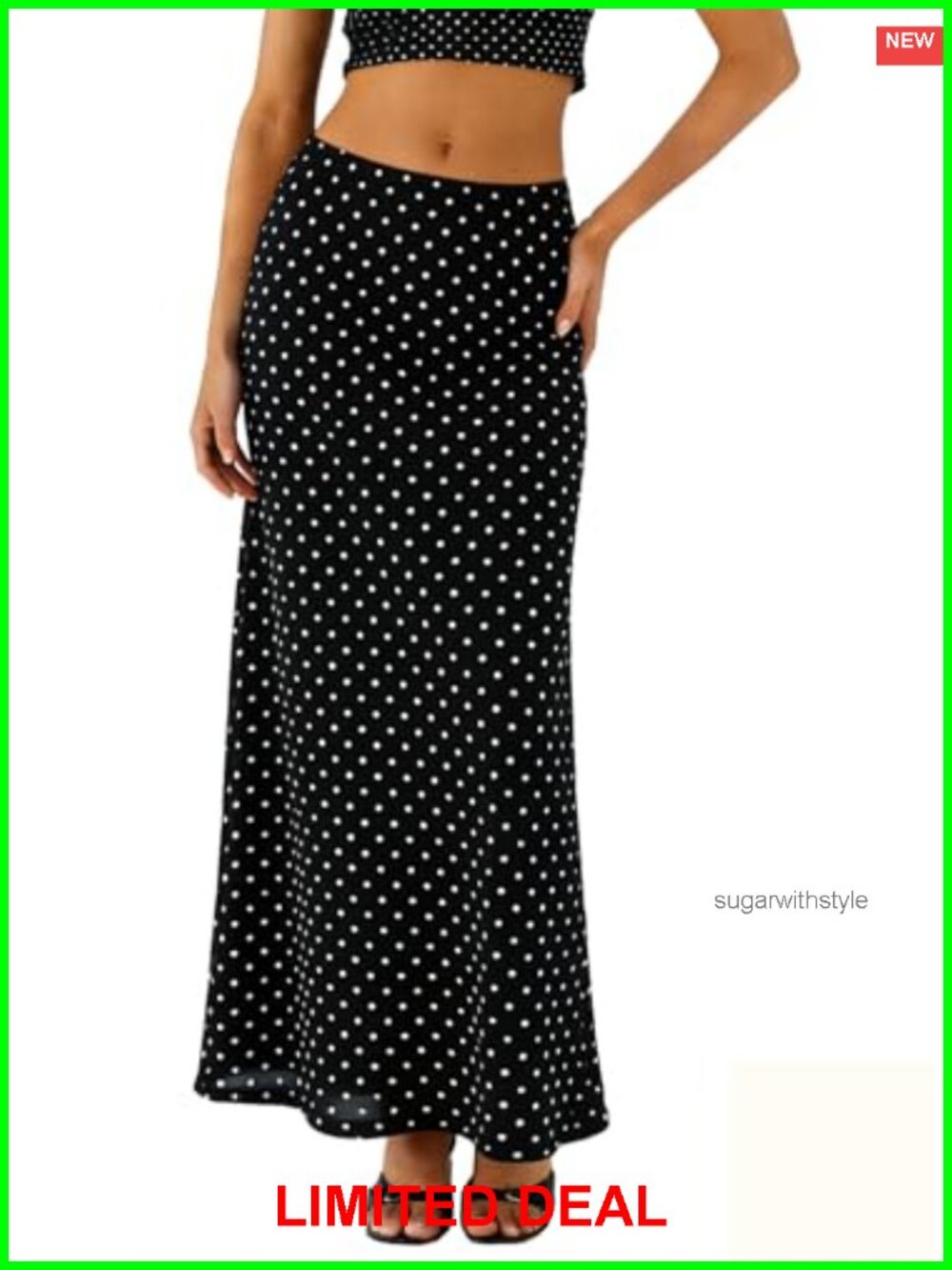 High Waisted Mesh Polka Dot Maxi Skirt A-Line Flowy